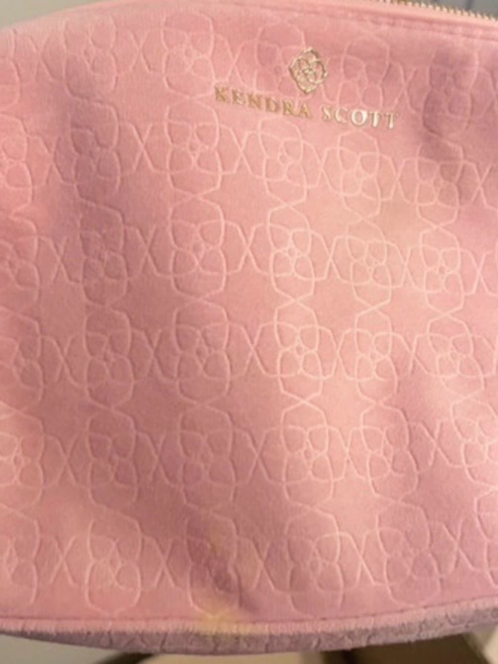 Kendra Scott Pale Pink Embossed Cosmetic Pouch